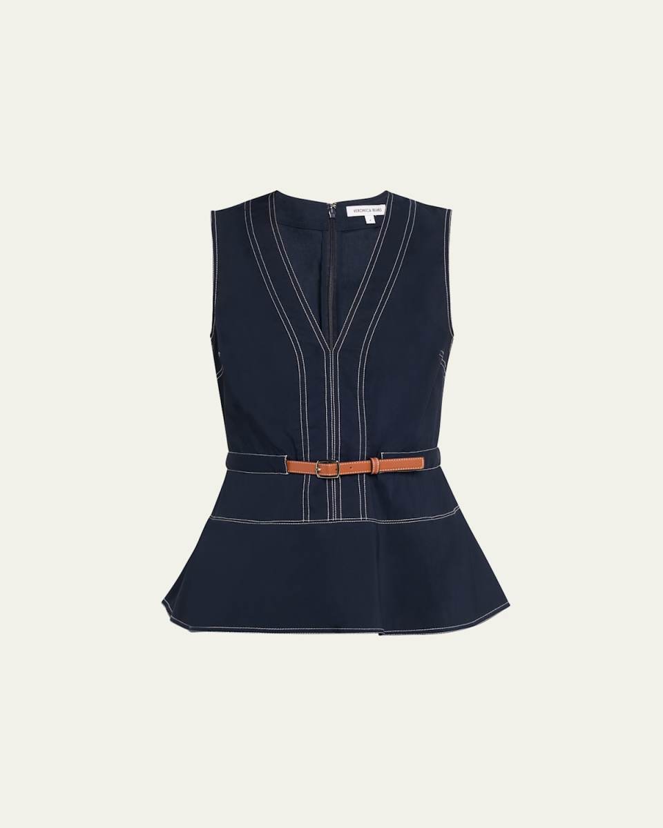 Nickelby Belted V-Neck Top
